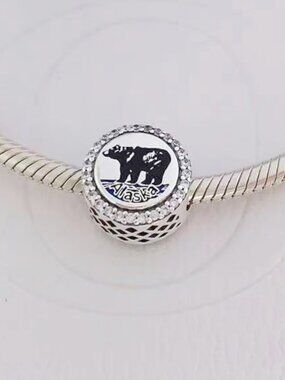 Pandora Alaska Engraved Cruise Ship Polar Bear Dangling Pandora Charm